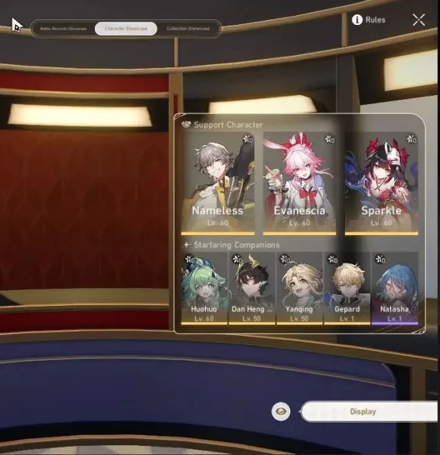 Asia|TL 40|4 Limited|Evanescia+Sign,Sparkle,Huohuo,Dante|Xianzhou Luofu|MC Male|Take Mail|Check SS(HSR7056)
