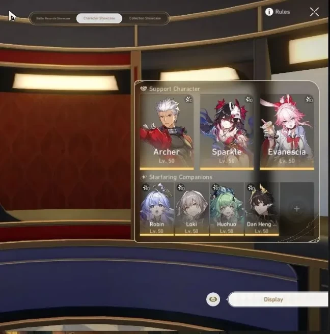 Asia|TL 36|6 Limited|Evanescia,Robin,Huohuo,Sparkle,Archer,Dante|Xianzhou Luofu|MC Female|Take Mail|Check SS(HSR7053)