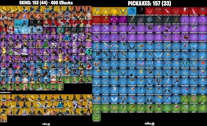 [PC/PSN/XBOX] 152 skins | Leviathan Axe | Lara Croft | Candy Axe | Tony Stark | Surf Witch | Peely | Deadpool	LKK531