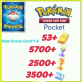 Global Server /+ Pokémon Gold Bricks*53 - Pack Opening Hourglass*5400- Challenge Hourglass*2500-Shop Ticket×3500 -Real Scene Card*1-6/Android/iO