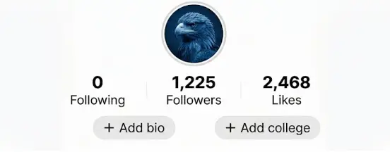 USA | 1.200+ Real Followers |2,4k+ Real likes |10k+ Viral Views | Live Ready | Monetized Country | Beta| INSTANT DELIVERY