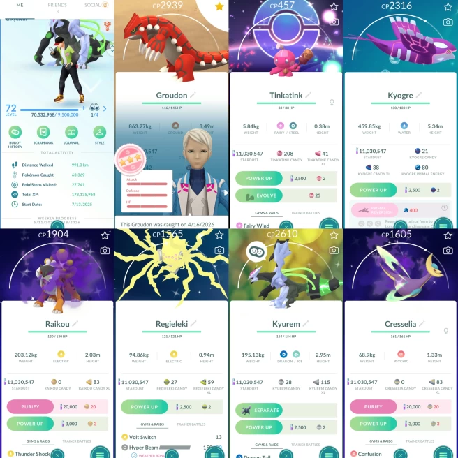 2237 Level 72 Shiny Black Kyurem Shiny Charizard Zygarde