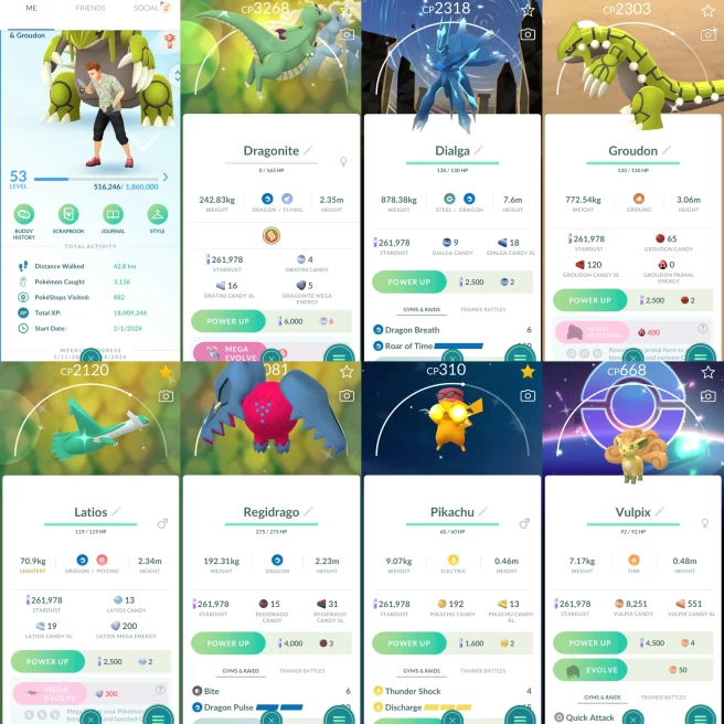 2238 Level 53 Shiny Mega Dragonite Zygarde Roar of Time