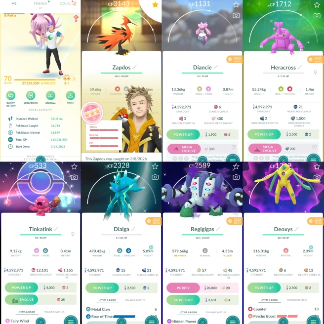 2242 Level 70  Zygarde Diance Galarian Zapdos 100iv