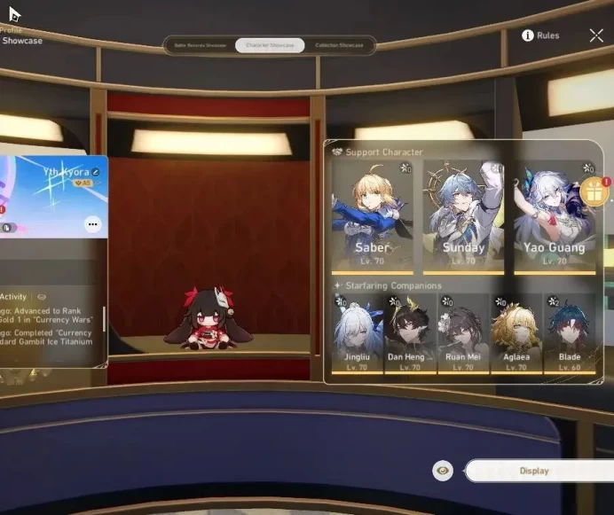 Asia|TL 50|9 Limited|Saber+Sign,Sunday E1,Yao Guang,Aglaea,Dante,Jingliu,Huohuo,Dante E2,Ruan Mei|MC Male|Take Mail|(HSR7060)