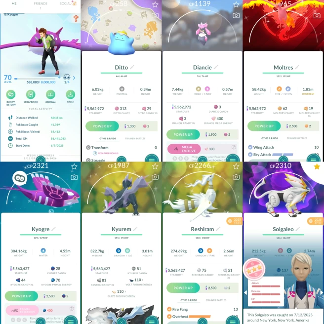 2250 Level 70 Solgaleo100 Shadow Latias 100iv Zygarde Diancie Roar of Time