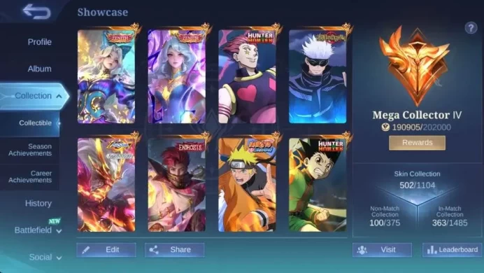 Global|Hero 132 Skin 502|Mega|Legend Lesley+Valir|CC Wanwan+Dyrroth|AllStar Moskov|Zenith Vexana+Selena |More Check SS ML1936B