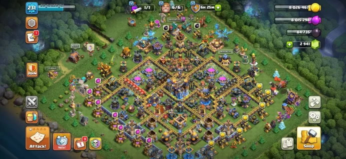 Town hall 18 Xp 231, 2 Hero max, good defense, C6241