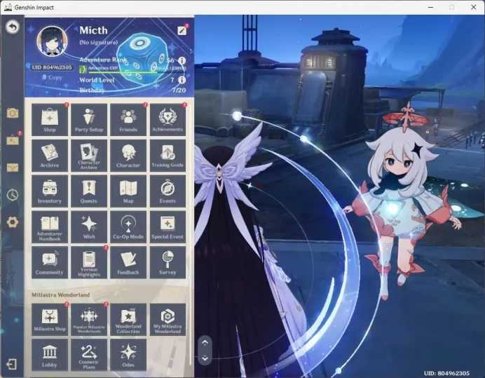 Asia|AR 56|7 Limit (Ineffa+Sign,Hu Tao C1,Columbina,Furina,Yelan,Nahida,Nilou)|4 [5* Wpn]|MC female | TakeMail Check SS GI181B