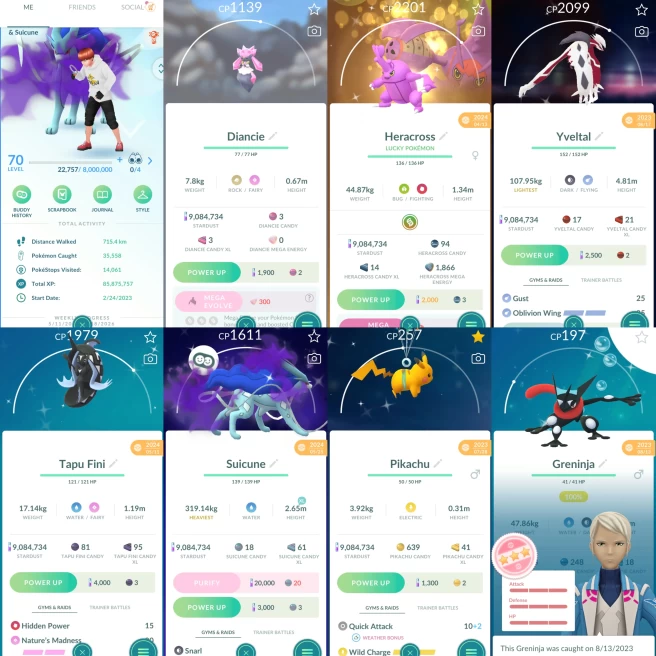 2260 Level 70 Shundo Greninja Shiny Shadow Suicune Zygarde Diancie Spacial Rend Roar of Time