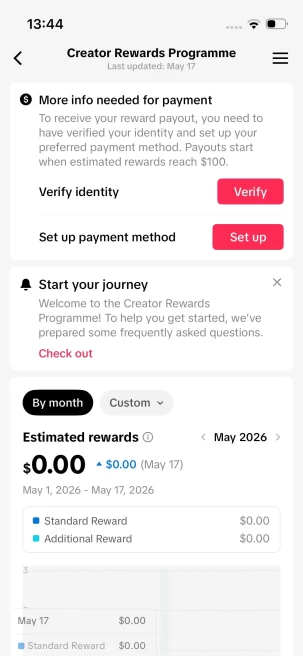 Instanly Delivery/Monetized 16K Real Followers+520K Real Likes Account/ Creator Rewards Program Activated/ Full Access