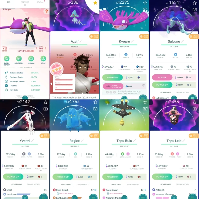 2263 Level 70 Coin5340 Shiny Shadow Suicune Shiny Primal Kyogre 