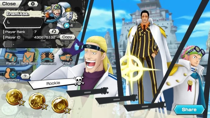 Global | 3EX | Rank 7| DP Shank, Borsalino, The5elder St,Ethanbaron, Captain Coby | Log Bandai OPBR012B