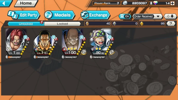 Global | 3EX | Rank 7| DP Shank, Borsalino, The5elder St,Ethanbaron, Captain Coby | Log Bandai OPBR012B