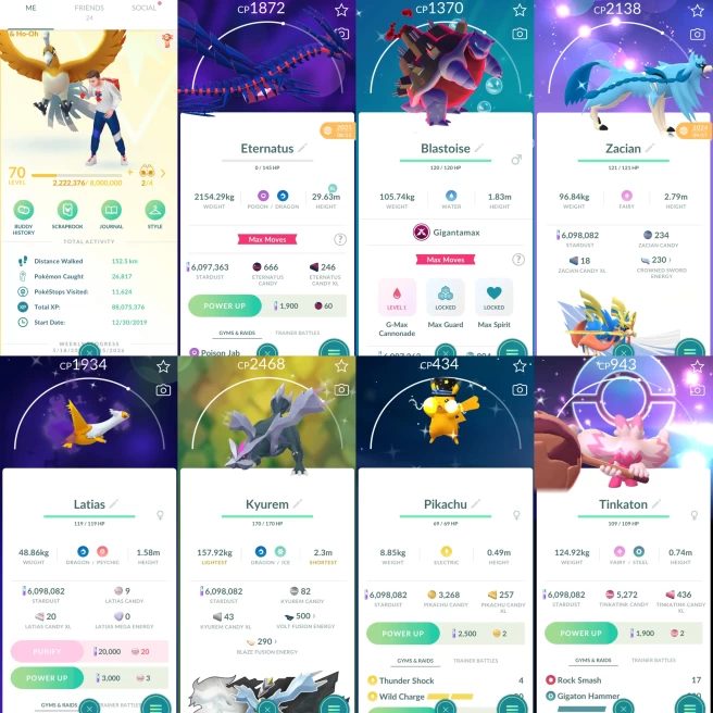 2266 Level 70 2019. Eternatus Shiny GMax Blastoise Shiny Zacian Shiny Kyurem Shiny Celebi Quest