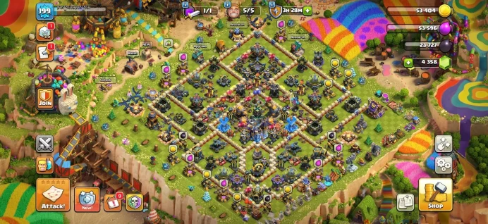 Town hall 18 Xp 199, 12 equipment epic, 730 medals cwl, 4350 gems, C6247