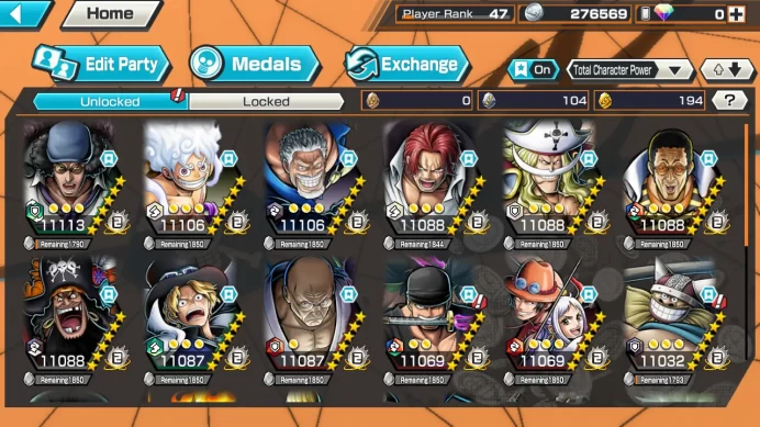 OPBR604 | Meta - 53 Hyer Boost | 17 EX (11 EX MAX) - 305 Character  -  Party Power 52k - 1920 Win