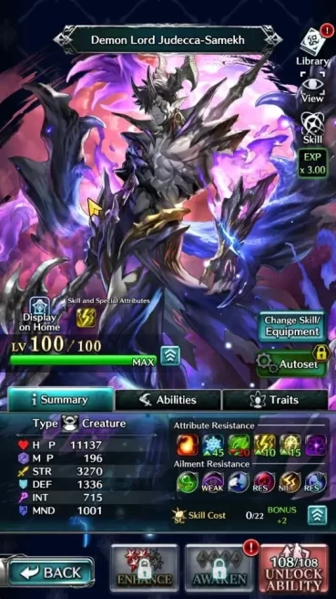 GLOBAL|Rank 11|Top Tier Unit [Demon Lord Judecca-Samekh,Goddess Lilaha,Zekus Forgate]|6 SSR Ark|Code Only|LC1270