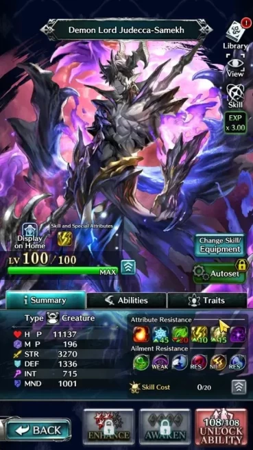 GLOBAL|Rank 11|Top Tier Unit [Demon Lord Judecca-Samekh,Goddess Lilaha]|1 UR & 12 SSR Ark|Code Only|LC1267