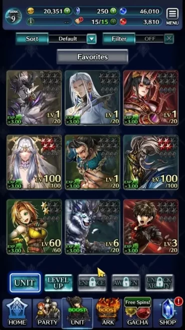 GLOBAL|Rank 9|Top Tier Unit [DL Judecca-Samekh,G Lilaha,Telestio,AoG Labyreth]|1 UR & 7 SSR Ark|Code Only|LC1261