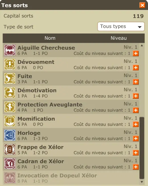 SOLD!! - Xelor Level 120 Perfect for PVP/PVM never authenticated and secure 100% Garantie