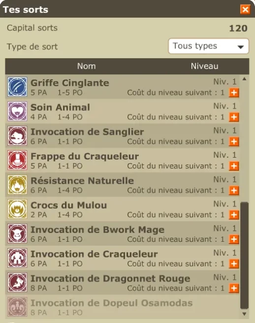 SOLD!! -  Osamodas Level 120 Perfect for PVP/PVM never authenticated and secure 100% Garantie