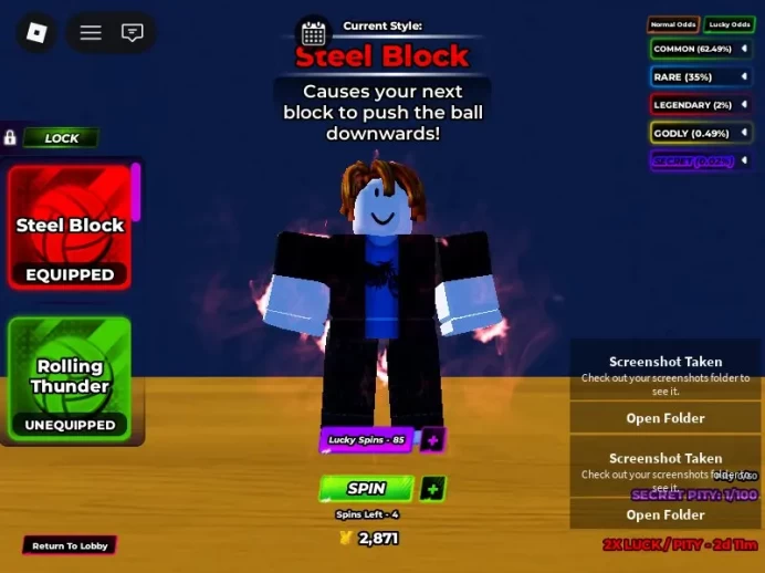 ROBLOX1700//ACCOUNT WITH KAZANA/KISUKI/KOZEI/85 LUCKY ABILITY SPINS