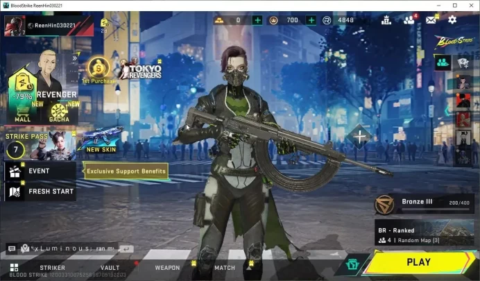 ASIA|ETERNAL Desert Eagle-Scorpius|COLLAB BLEACH Byakuya Kuchiki|1 ULTRA AR97-Bit Strike|4 LEGENDARY|Lv7|NetEase(BLS4457)