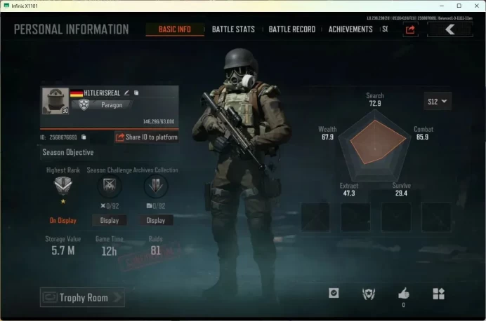 Mobile | | LV 30 | SV 5.7 M | CV 2.19 M | Shield MP5, GM AK-12, Borealis AK-12, more detail | more detail Check SS (AB397B)
