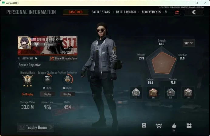 Mobile | | LV 30 | SV 33.8 M | CV 30.8 M | LR-AR1 Decree, VSS Koi, VSS Decree, Urban Sports skin | more detail Check SS (AB398B)