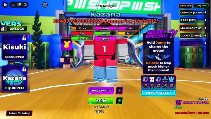 ROBLOX1704//ACCOUNT WITH  Kazana + Kisuki + Steel Block (24 Lucky Spin Style) 15 Level NO EMAIL!