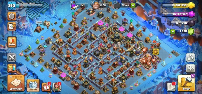 TH 18 Max, Hero Max, 13 Hero Skin, Defense Full Max - TH 16, { 1158 League Medal }, Magic Items