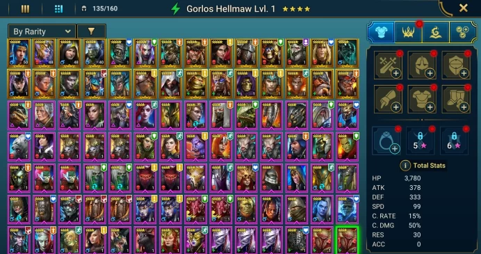 Starter acc with Titus : 96k energy / 63 mln coins / Tuskkor, Lonatharil, Suzerain Katonn, Arix, Ninja + 20 Login Legendaries
