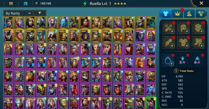 Starter acc with Siphi : 98k energy / 62 mln coins / Eostrid, Ugir, Arix, Ninja + 20 Login Legendaries / Skullcrown + Sinesha
