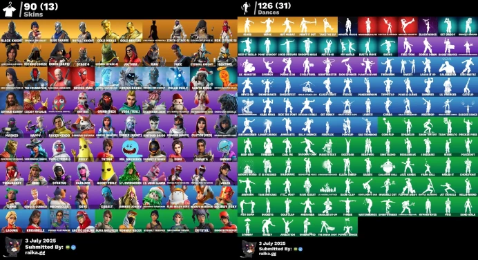 [PC/PSN] 90 skins | Black Knight | Sparkle Specialist | Blue Squire | Royale Knight | Mako | Floss | Jules | Candy Axe | Peely LKK453 
