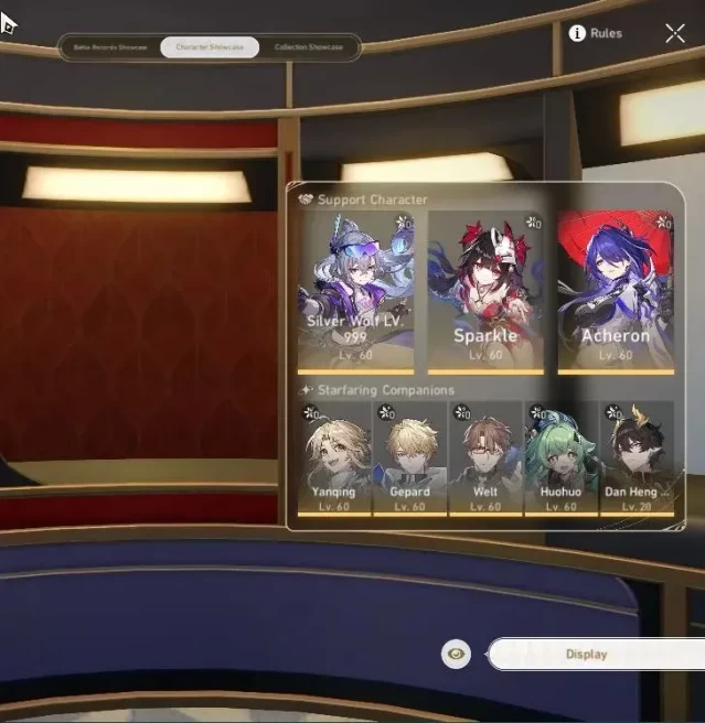 Asia|TL 48|5 Limited|Silver Wolf 999,Sparkle,Huohuo,Acheron,Dante|Penacony|MC Female|Take Mail|Check SS(HSR7071)