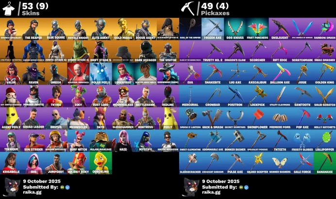 [PC/PSN] 53 skins | Sparkle Specialist | The Reaper | Blue Squire | Royale Knight | Floss | Mako | Take The L	Dat35