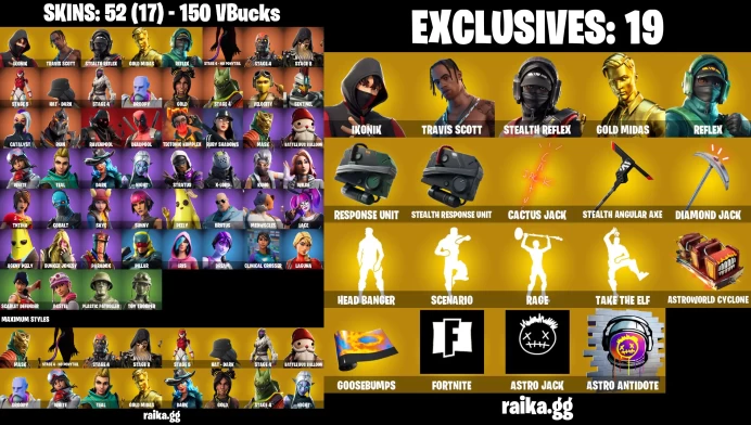 PC 52 skins | OG STW | IKONIK | Travis Scott | Stealth Reflex Star Wand | Catalyst | Stealth Reflex Dat36
