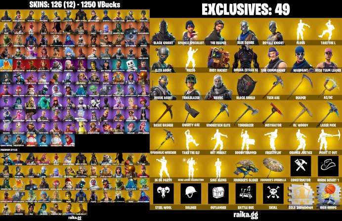 [PC/PSN/XBOX] 142 skins | OG STW | Black Knight | Sparkle Specialist | The Reaper | Blue Squire | Royale Knight	Dat37
