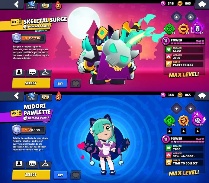 BS874//Trophies 49000 Brawlers 101 Primes 25 17 BP SKINS 295 SKINS 29k 37 11-x C HYPER