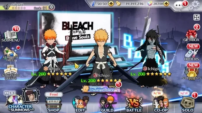 [GLOBAL]20K Orbs+Fresh All Story|Ururu,Yumichika Patissier,Ichigo 9th Anniv,Ichigo Fierce,Halibel,Etc|CE ON|Klab ID(BBS2660)