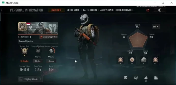 MOBILE|Lv30 Ace V|SV 54.6M|CV 13.1M|2 Utopia|X-Ray H416,Decree VSS,Tranquil RPK-16|CN Off|Infinite|Check SS(AB3189)