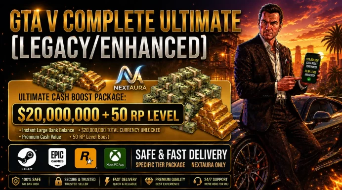 20M Pure Cash + 50 RP Level | GTA Online | Steam/Epic/Rockstar [Legacy/Enhanced] [Not Full game Account] Money Boost | PC