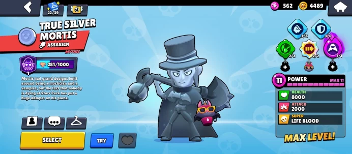 BS875//66000 Trophies 102 Brawlers 2 BRAWL PASS+ 270 SKINS ~24.5k Gems 31 11-level with HYPER LUNARY GLORY