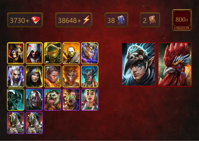 [STARTER][Double Mythical]+Galleus Bloodcrest+Nais the Shadowthief+Deathknight+Ezio Auditore+Michelangelo+Artak+Deliana+36Epics