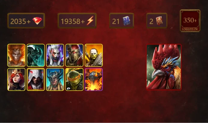 [STARTER]Galleus Bloodcrest+Keberon the Underflame+Wukong+Xenomorph+Visix+Artak+Lyssandra+Ezio Auditore+Scyl+22Epics