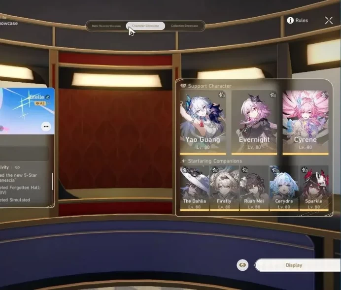 Asia|TL 70|12 Limited|[Yao Guang,Evernight,Firefly]+Sign,Cyrene,The Dahlia,Evanescia,Cerydra|MC Female|TakeMail(HSR7080)