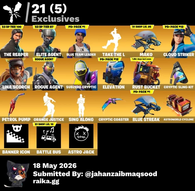 [PC/PSN/XBOX] 71Skins *21 Max styles*|The Reaper,Take The L, Mandalorian,Omega,Cloud Striker,Lina Scorch.John Cena,Clara,Match Point |Full Acces