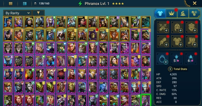 Starter acc with Wixwell : 90k energy / 55 mln coins / Rae, Roanas, Arix, Ninja + 20 Login Legendaries / Demytha, Madame Serris