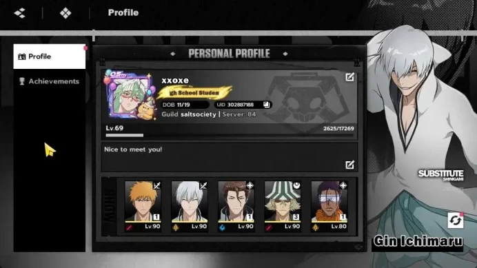NuverseSEA|LV 69|9 SSR [(UraharaB3,IchigoB1,AizenB1,GinB1)+Stamp,MayuriB1,Tosen,Etc]|4 Sign|Google(BSR1130)